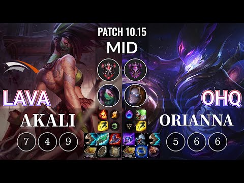 HLE Lava Akali vs Ohq Orianna Mid - KR Patch 10.15