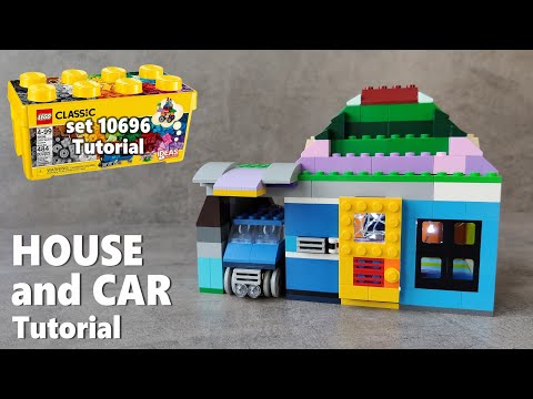Lego Tutorial HOUSE WITH GARAGE AND CAR (moc) | LEGO Classic 10696