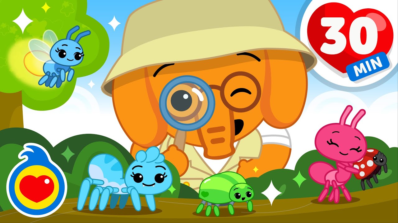 Vamos Procurar Insetos 🐝 🦋 🐜 | 30 minutos de Música Infantil | Um Herói do Coração ❤️