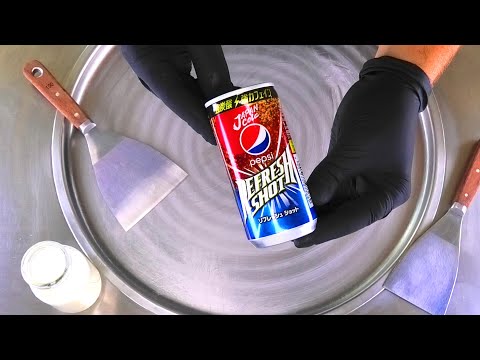 Ice Cream Rolls with Japan PEPSI Cola - refresh shot rolled Ice Cream | so satisfying ASMR Food 먹방