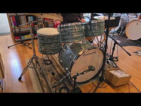 Drum Kits - 1970's Ludwig Classic Maple 14x24 8x12 9x13 14x16 (Concert Tom) Drum Kit (Bowling Ball Blue Oyster) image 26