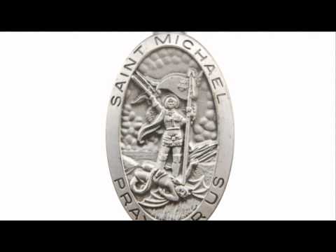 St. Michael Medal - Sterling Silver - 24 inch chain | The Catholic Company