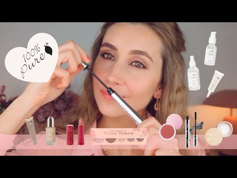 FULL FACE 100% Pure MAKE UP TUTORIAL Natural, Vegan & Vegetarian 100% HAPPY FACE