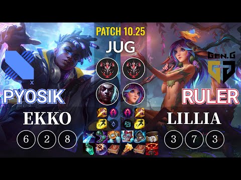 DRX Pyosik Ekko vs GEN Ruler Lillia Jungle - KR Patch 10.25
