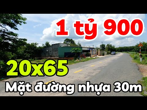 Bán đất 20x65 có 200m2 thổ cư mặt tiền đường nhựa 30m giá 1,9 tỷ ở Hòa Hội Tây Ninh