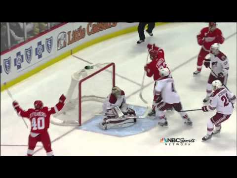 Johan Franzen tip in goal 1-0 April 22 2013 Phoenix Coyotes vs Detroit Red Wings NHL Hockey