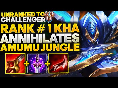 Rank 1 Kha'Zix ANNIHILATES Amumu Jungle!! Unranked to Challenger Day 19 | Sybr | League of Legends