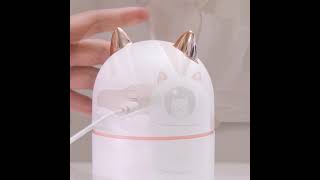 萌寵加濕器usb喷雾夜燈静音卧室家用迷你香薰空氣净化器