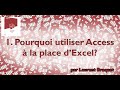 1  Pourquoi utiliser Access à la place d'Excel?