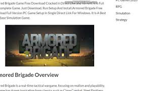 Armored Brigade PC Game Free Download