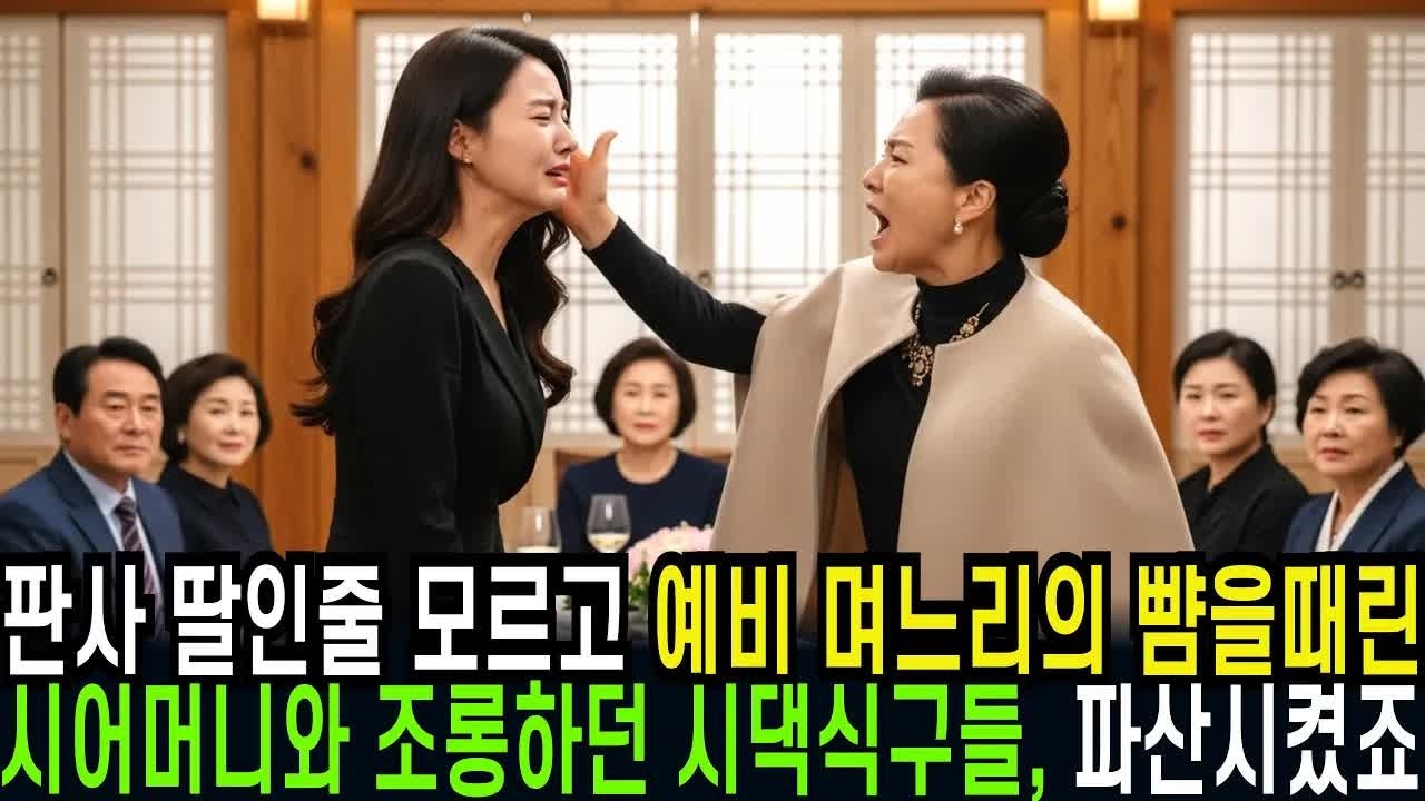 _판사딸인줄 모르고 예비 며느리의 뺨을 때린 시어머니와 조롱하던 시댁식구들, 파산시키고 참교육시켰습니다........,,,,,........