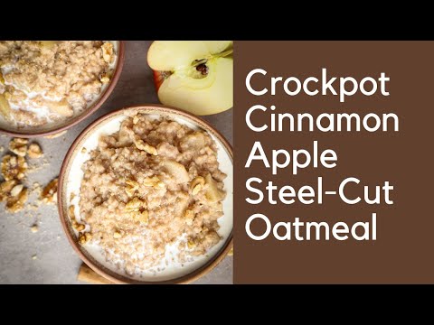 Easy Crockpot Steel-Cut Oats Breakfast- Apple Cinnamon