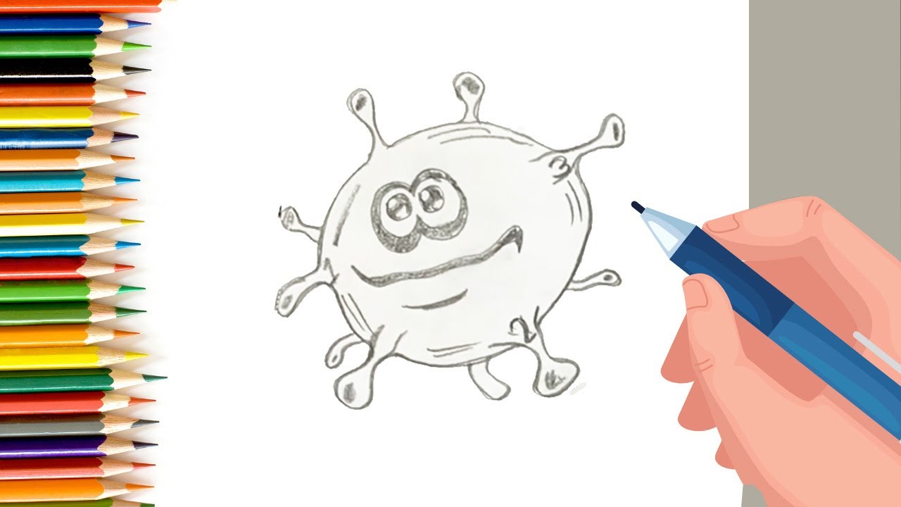 How to draw monster coronavirus for Kids