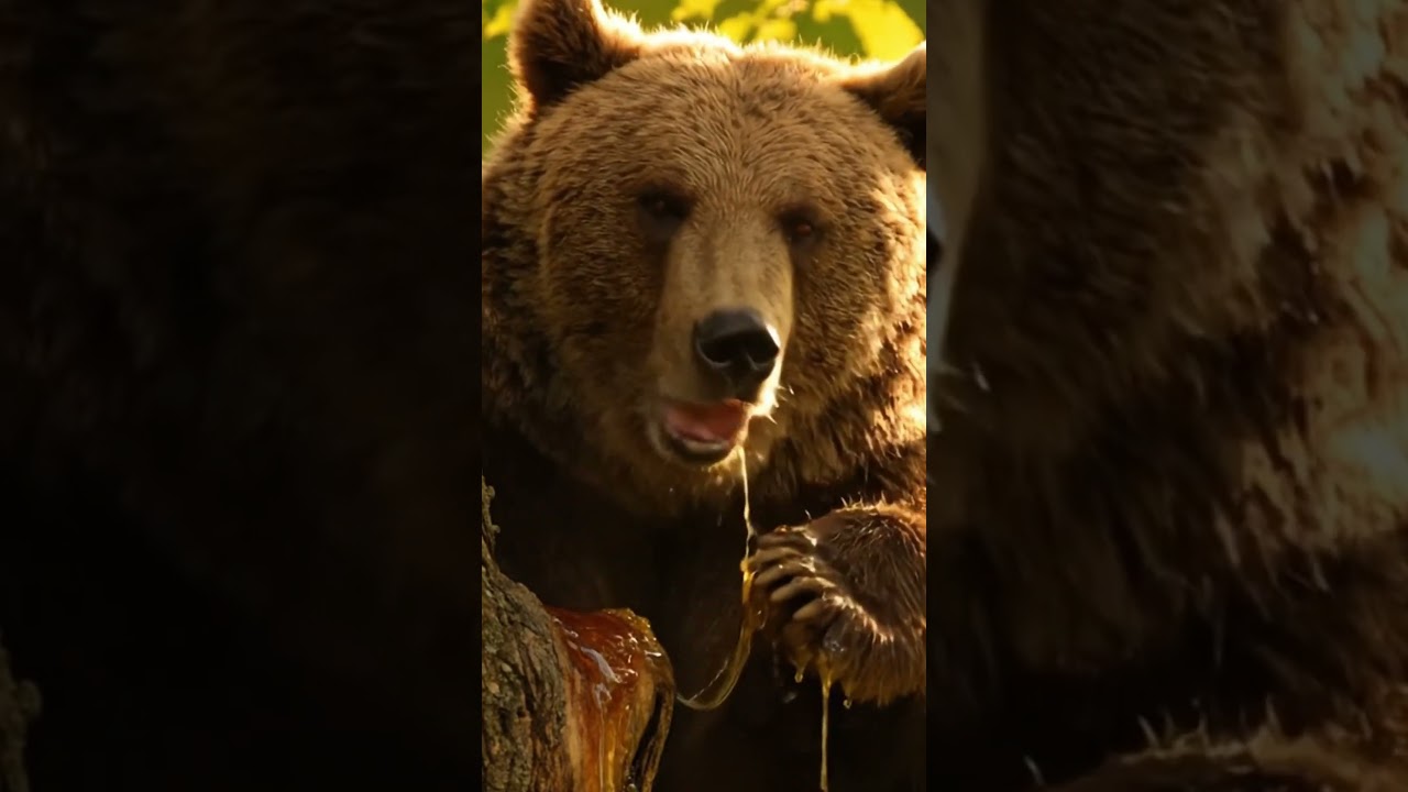 Bear eating honey #animallife #animallife #bear #honey