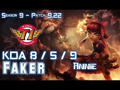 SKT T1 Faker ANNIE vs NOCTURNE Mid - Patch 9.22 KR Ranked