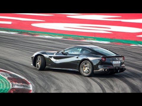 Ferrari F12 Berlinetta on track - Flat out and Powerslides Everywhere!!