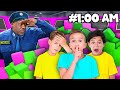 24 HOUR OVERNIGHT CHALLENGE In TRAMPOLINE PARK