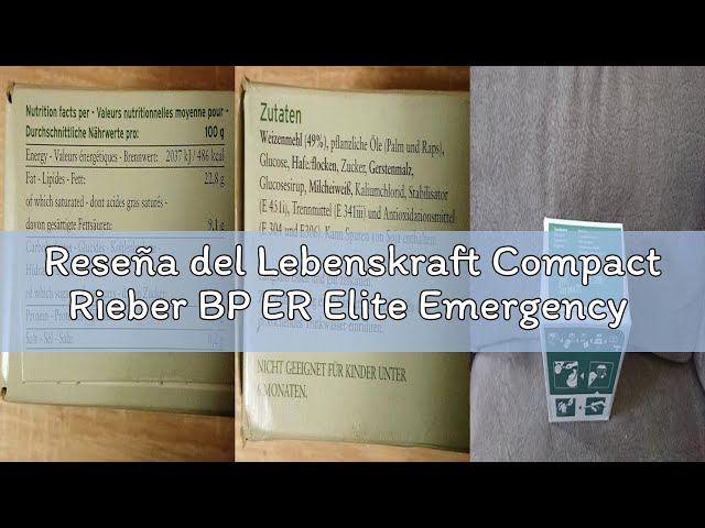 Vídeo relacionado con Compact Rieber BP ER Elite Emergency Food 24 x 500 gram Unit Comida a Largo Plazo para Exteriores, campamentos y en situaciones de Crisis (sin BPA y Halal)