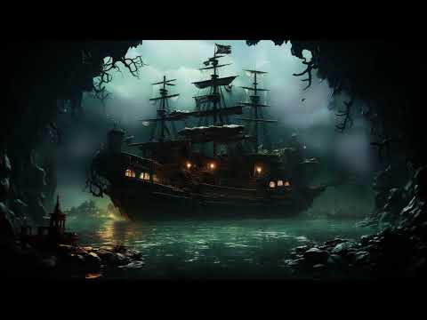 🏴‍☠️ Haunted Pirate Ship - White Noise Thunder, Ocean Sounds for Sleep - Halloween 2023 (8 hours)