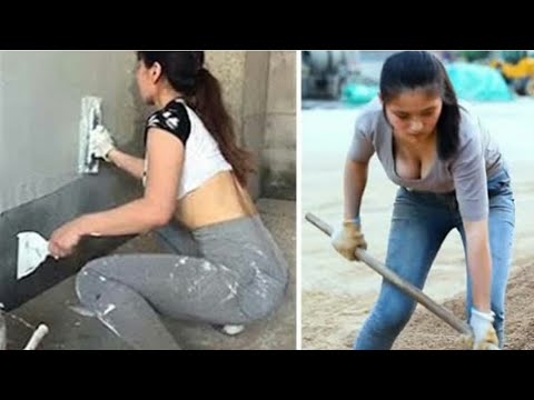 young girl with great tiling skills-ultimate tiling skills