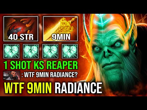 WTF 9 MIN RADIANCE 1v5 Unkillable Just Run At Them Max HP Regen Super Tank Necrophos Dota 2