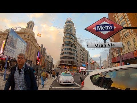 MADRID, GRAN VIA — Excursão a pé pela Espanha (Espanha) [4K]🇪🇸