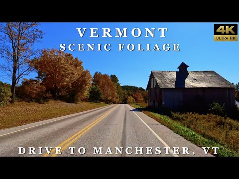 Autumn in Vermont - Drive to Manchester, VT - 4K Relaxing Fall Foliage Scenic Driving Tour