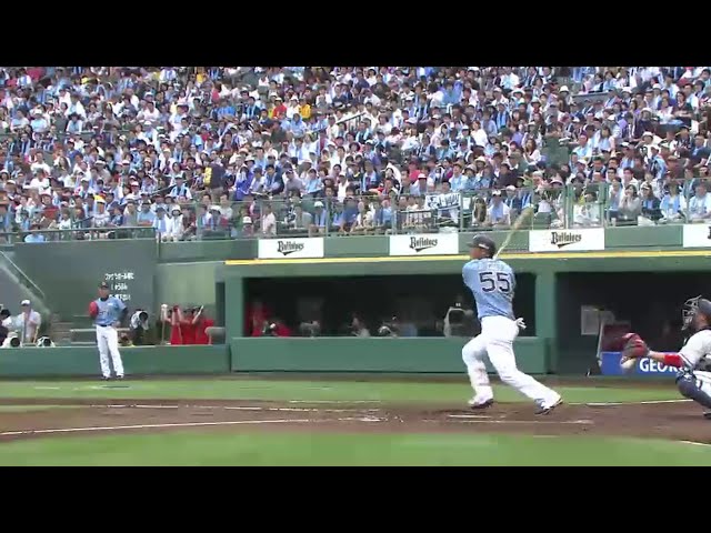 3回裏 打撃好調のバファローズT-岡田が犠牲フライを放ち先制!! 2014/7/5 Bs-L