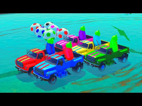 TRANSPORTING VARIOUS COLORS EGG PLANTS TO GARAGE WITH MAN TRUCK FORD  | Farming Simulator 22