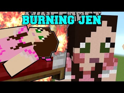 Minecraft: GAMINGWITHJEN IS BURNING! (TRAPPED INSIDE JEN!) Mini-Game