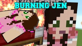 Minecraft: GAMINGWITHJEN IS BURNING! (TRAPPED INSIDE JEN!) Mini-Game