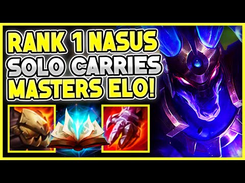 Rank 1 Nasus Goes 1V9 Mode in Masters (500 Stacks in 20 minutes!) | Carnarius | League of Legends