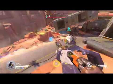 Overwatch Pharah + Mercy gameplay at Route 66 opening