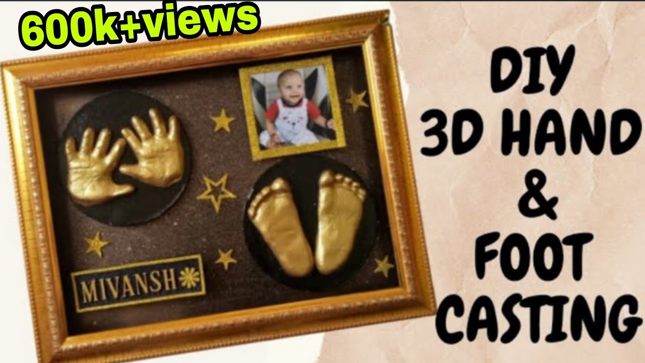 DIY 3D Baby Hand and Foot Casting at Home | Life Casting Frame | Making Baby Hand & Foot impression