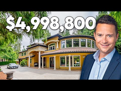 Tour a $4,998,800 Tuscan 9000 SF South Surrey Gated Home w/ Movie Theater & 8 Car in Crescent Beach