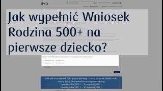 Jak wypełnić Wniosek Rodzina 500+ w iPKO na pierwsze dziecko - krok po kroku | PKO Bank Polski