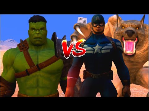 100 Hulk vs 1000 Captain america and 1000 Werewolf (Marvel vs Marvel)