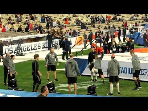 Anaheim Ducks Play Soccer Before Hockey - Dodger Stadium 1-25-2014