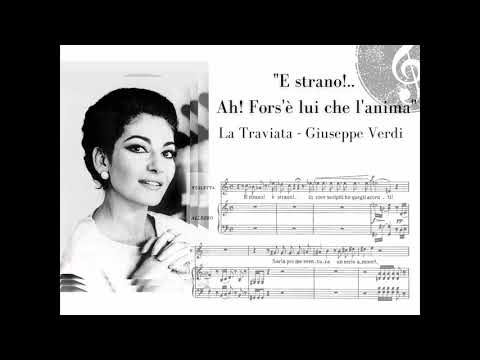 "E strano!.. Ah! For'sè lui che l'anima" La Traviata - Maria Callas in 1955 (with score!) HQ 1080p