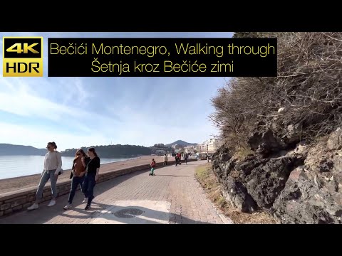 Bečići Montenegro, Walking through, January 2023 - Šetnja kroz Bečiće zimi