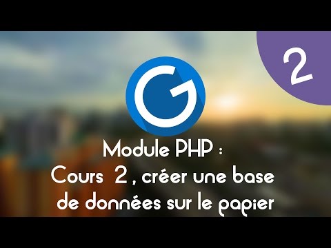 Formation IMM Module PHP Cours tuto 2 créer une base de données sur le papier