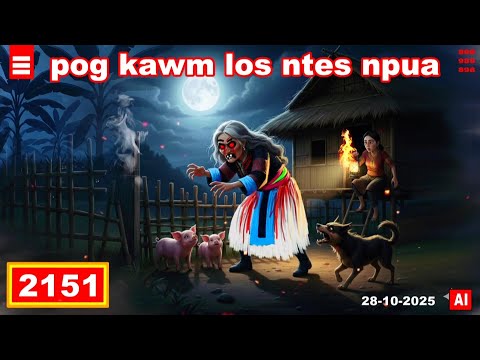 dab hais hmoob - 2151 - 28-10-2025 pog kwm los ntes npau, ยายมาจับหมู่ช่วงดึก, Grandma late night.