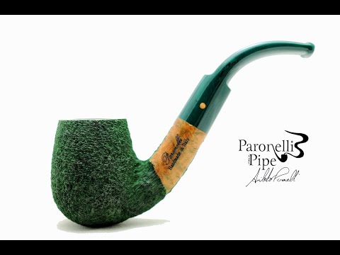 Pipa Paronelli radica curva rusticata forest green - www.paronellipipe.com