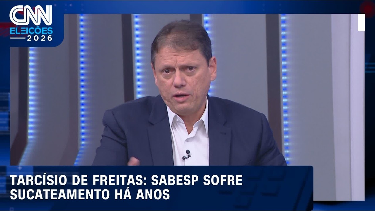 À CNN, Tarcísio afirma que Sabesp sofre