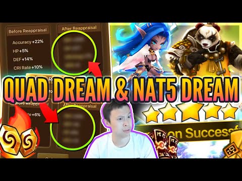 Double QUAD Roll Runes In A Row?! - DREAM NAT 5s & Runes! - Summoners War