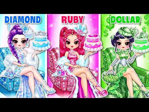 Huntrix Glow Up Prom Dresses Diamond, Ruby & Dollar Styles | DIY Fashion Paper Dolls
