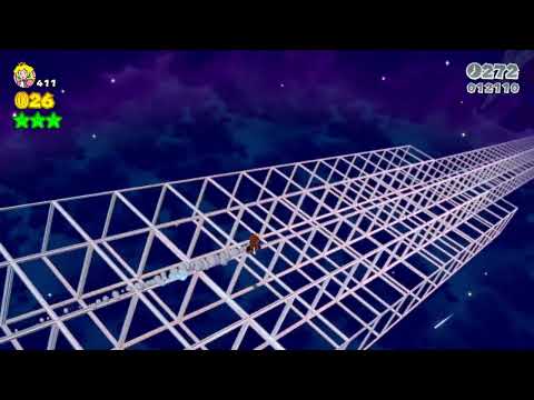 Super Mario 3D World - Blast Block Skyway's end slide perfect balance