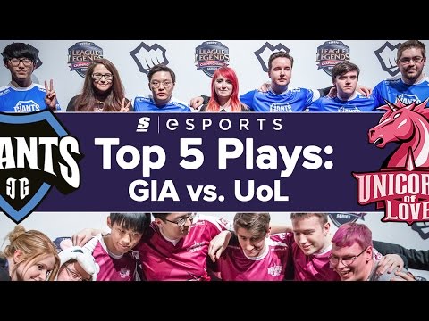 The Top 5 Plays from Giants Gaming vs. Unicorns of Love (2016 EU LCS)
