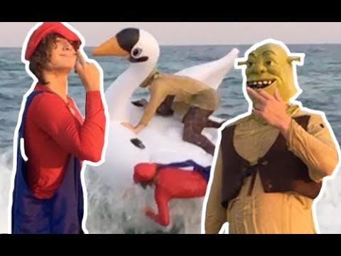 Shrek at beach (ft. Mario)