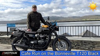 First Cafe Run on the Triumph Bonneville T120 for 2023, Finally the sun appears 🤣